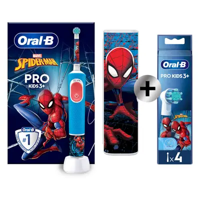 Oral-B Vitality Spiderman Kids Brosse à dents électrique + 4 brossettes