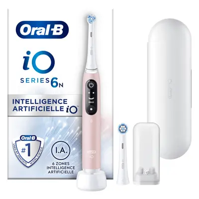 Oral-B iO 6 Rose Brosse à dents électrique avec 2 brossettes