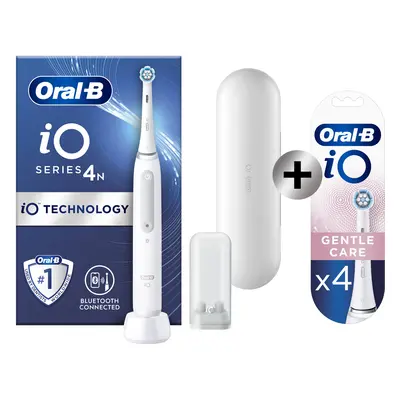 Oral-B iO 4 Blanche Brosse à dents électrique avec brossette + 2 brossettes