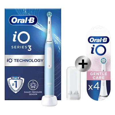 Oral-B iO 3 Bleue Brosse à dents électrique avec brossette + 4 brossettes