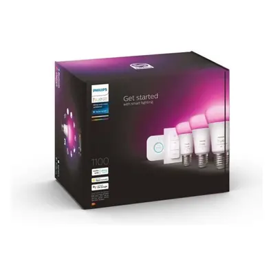 Philips Hue White and Color ambiance Kit de démarrage : 3 ampoules connectées E27 (1100) + varia