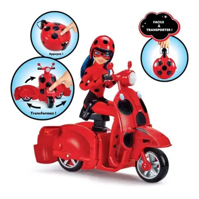 Scooter Miraculous Switch'n go + poupée articulée Ladybug Lucky Charm BANDAI 26 cm - P50668 - Ne