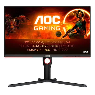 AOC G3 Q27G3XMN/BK écran plat de PC 68,6 cm (27 ) 2560 x 1440 pixels 2K Ultra HD LED Noir - Neuf