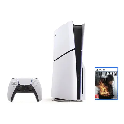 Pack PS5 Slim & Final Fantasy XVI - Console de Jeux Playstation 5 Slim (Standard) 1 To, Blanc - 