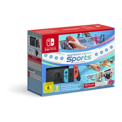 Pack Console Nintendo Switch Néon Switch Sports + Abonnement Nintendo Switch Online 12 mois - Ex