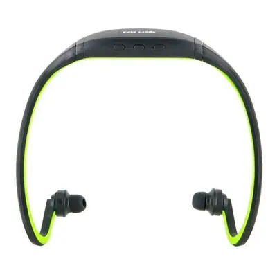 Casque MP3 Sport Sans Fil Lecteur Musique Micro SD Running Vtt Noir Vert 32 Go YONIS - Neuf