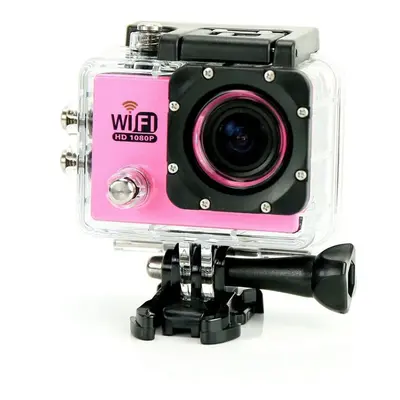 Camera Embarquée Sports Wi-Fi LCD Caisson Étanche Waterproof HD 12 Mp Rose 8 Go YONIS - Neuf