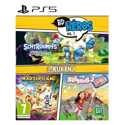 Pack Bd Heros Vol.1 : Les Schtroumpfs Mission Malfeuille Sisters 1 Marsupilami - Jeu PS5 - Neuf