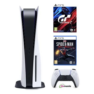 Pack PS5 & Gran Turismo 7, Spider-man: Miles Morales, God of War - Console de jeux Playstation 5