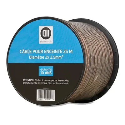 Câble pour enceintes 2x 2,5mm² 25 m - Neuf