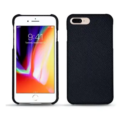 Coque cuir Apple iPhone 8 Plus - Coque arrière - Noir - Cuir saffiano - Neuf