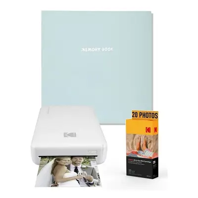 KODAK Pack Imprimante Photo Printer WiFi PM220 Blanc, cartouche MSC20 de 20 photos 5.4x8.6 cm et