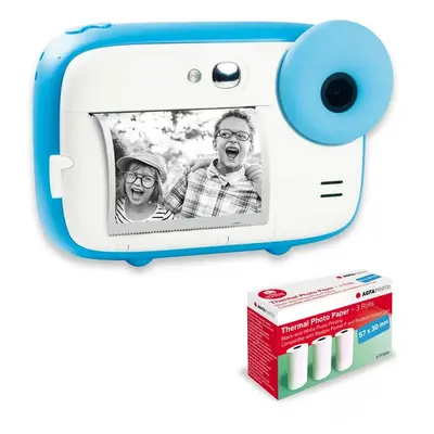 AGFA PHOTO Pack Realikids Instant Cam + 3 rouleaux Papier Thermique ATP3WH supplémentaires - App