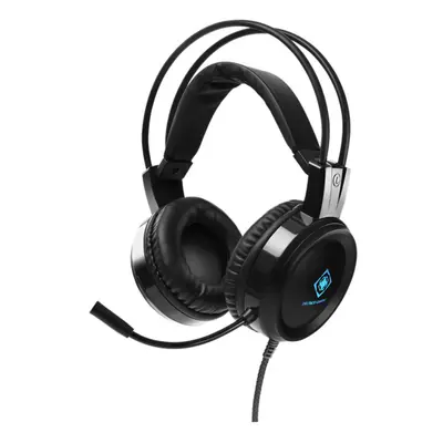 Deltaco Gaming - DH110 - Casque gaming LED, haut-parleurs stéréo 50mm, Cuir PU, PC/MAC/Console/M