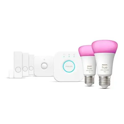 Kit de démarrage 2 ampoules connectées Philips Hue White et Color Ambiance E27 9 W avec capteurs