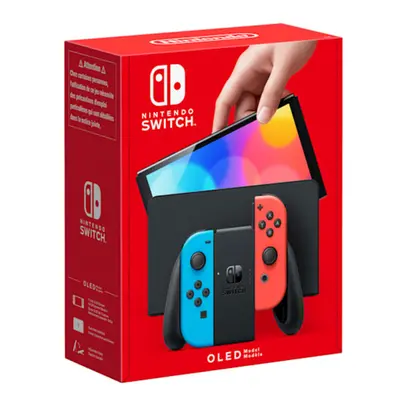 Switch (OLED) Néon 64 Go - Console de jeux portables 17,8 cm (7 ) Écran tactile Wifi, Bleu, Roug