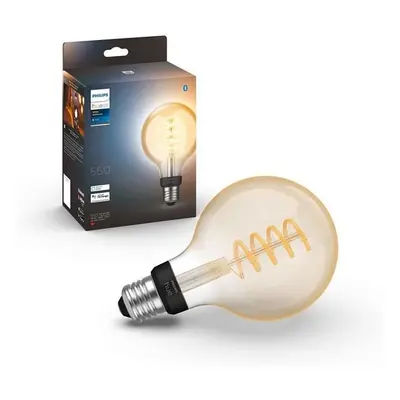 Ampoule LED connectée Philips Hue White Ambiance E27 Filament G93 Globe avec Bluetooth et compat