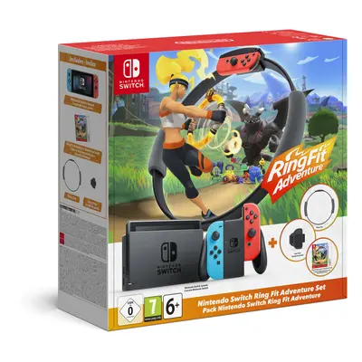 Switch + Ring Fit Adventure - Console de jeux portables 15,8 cm (6.2 ) 32 Go Wifi, Noir, Bleu, R