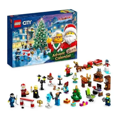 LEGO City 60381 Calendrier de l'Avent 2023, avec 24 Cadeaux dont Figurines du Pere Noël et du Re