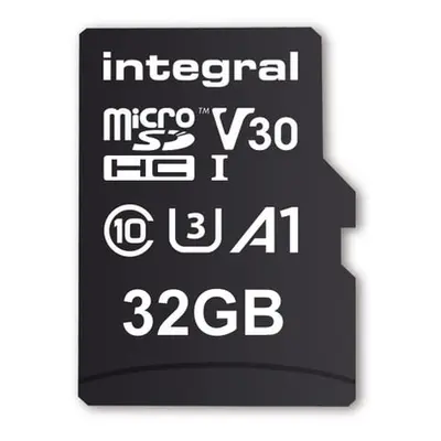 Integral INMSDH32G-100V30 32GB MICRO SD CARD MICROSDHC UHS-1 U3 CL10 V30 A1 UP TO 100MBS READ 30