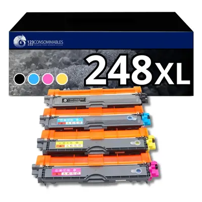 123CONSOMMABLES - TN248XL - Toner compatible avec Brother TN248 TN248XL TN-248XL TN248CMYK pour 