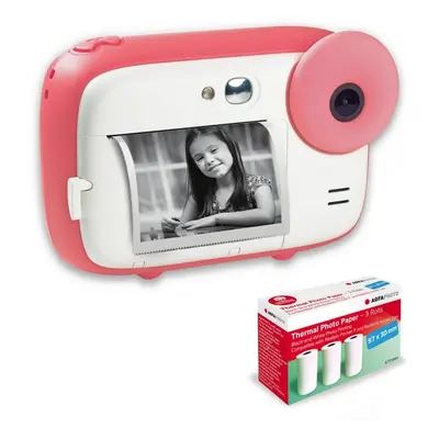 AGFA PHOTO Pack Realikids Instant Cam + 3 rouleaux Papier Thermique ATP3WH supplémentaires - App