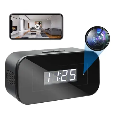 Réveil Caméra Espion WiFi 1080p Surveillance Nocturne et Détection de Mouvement YONIS - Neuf