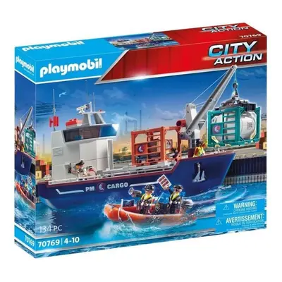 PLAYMOBIL - 70769 - Grand cargo avec bateau de douaniers - Neuf