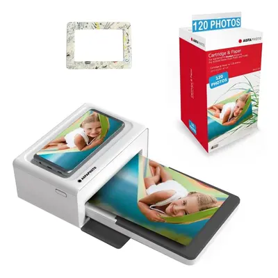 AGFA PHOTO Pack Imprimante Realipix Moments + Cartouches et papiers 120 photos + Joli cadre magn