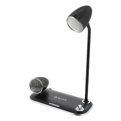 Tellur Nostalgia Chargeur de bureau sans fil 15 W, haut-parleur Bluetooth 5 W, lampe de bureau, 