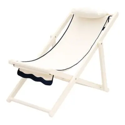 BUSINESS & PLEASURE - Chaise longue pliable inclinable Sling chair - Blanc - Toile outdoor Pleas