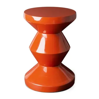 Pols Potten - Tabouret Zig Zag - Orange - Polyester laqué