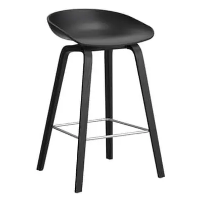 Hay - Tabouret de bar About a stool - Noir - Polypropylène recyclé - Designer Hee Welling