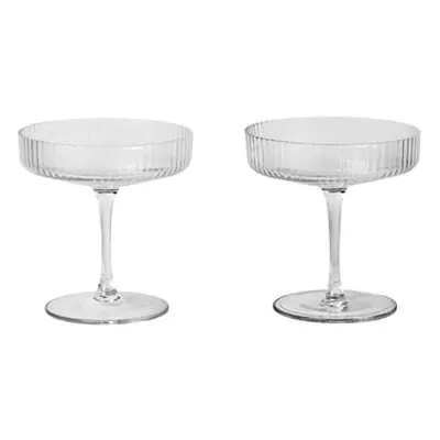 Ferm Living - Coupe à champagne Ripple - Transparent - Verre soufflé bouche - Designer Trine And