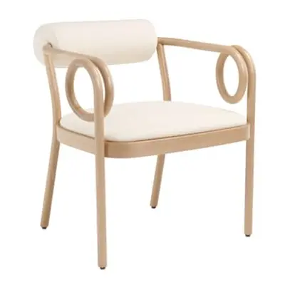 Wiener GTV Design - Fauteuil rembourré Loop - Bois naturel - Hêtre cintré - Designer India Mahda