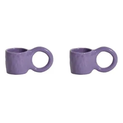 Petite Friture - Tasse à espresso Donut - Violet - Faïence émaillée - Designer Pia Chevalier