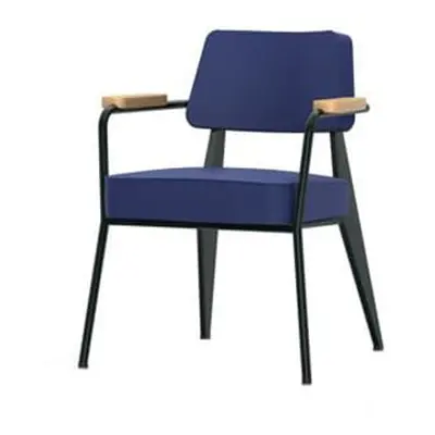 Vitra - Fauteuil rembourré Meuble Prouvé - Bleu - Chêne massif - Designer Jean Prouvé