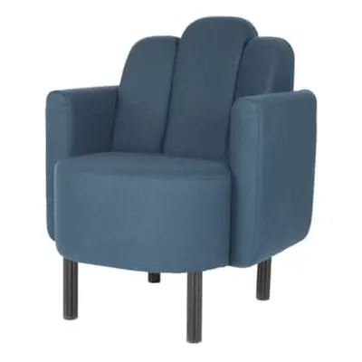 Maison Sarah Lavoine - Fauteuil rembourré Martine - Bleu - Tissu flanelle - Designer Sarah Lavoi