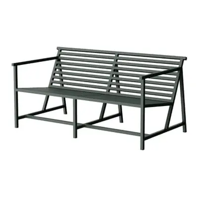 NINE - Banc avec dossier 19 Outdoors - Vert - Aluminium thermolaqué - Designer Butterfield Broth