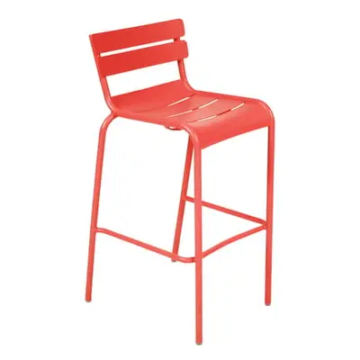 Fermob - Tabouret haut empilable Luxembourg - Rouge - Aluminium laqué - Designer Frédéric Sofia