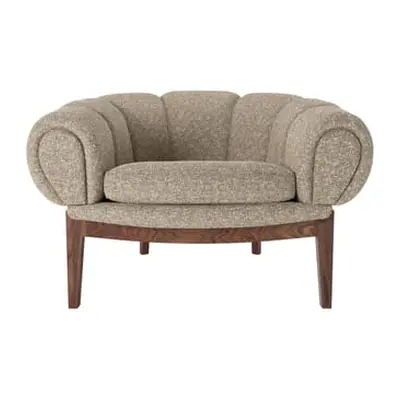 Gubi - Fauteuil rembourré Croissant - Beige - Noyer massif - Designer Illum Wikkelsø