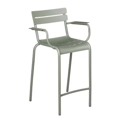 Fermob - Tabouret haut empilable Luxembourg - Vert - Aluminium - Designer Frédéric Sofia