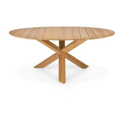 Ethnicraft - Table ronde Circle - Bois naturel - Teck massif - Designer Alain van Havre