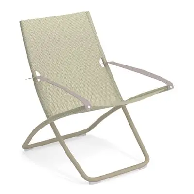 Emu - Chaise longue pliable inclinable Snooze - Beige - Tissu technique - Designer Marco Marin