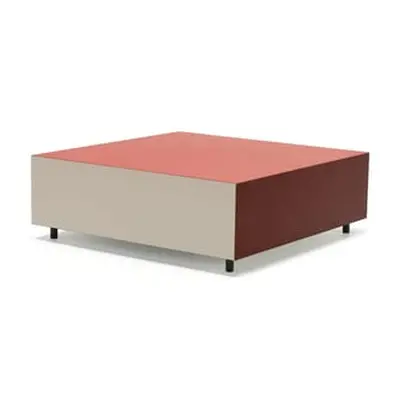 Established & Sons - Table basse Bloc - Rouge - Stratifié haute pression - Designer Pauline Delt