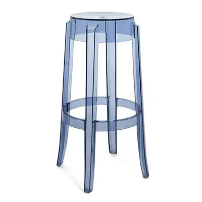 Kartell - Tabouret haut empilable Ghost - Bleu - Polycarbonate - Designer Philippe Starck