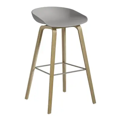 Hay - Tabouret de bar About a stool - Gris - Chêne savonné - Designer Hee Welling