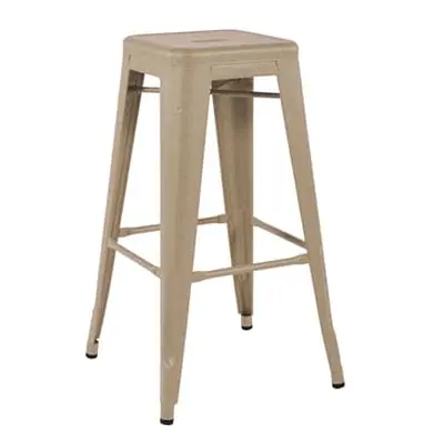 Tolix - Tabouret haut empilable Tabouret - Beige - Acier laqué - Designer Xavier Pauchard