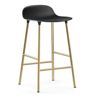 Normann Copenhagen - Tabouret de bar Form - Noir - Acier plaqué laiton - Designer Simon Legald