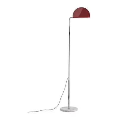 DCW éditions - Lampadaire Mezzaluna - Rouge - Marbre - Designer Bruno Gecchelin